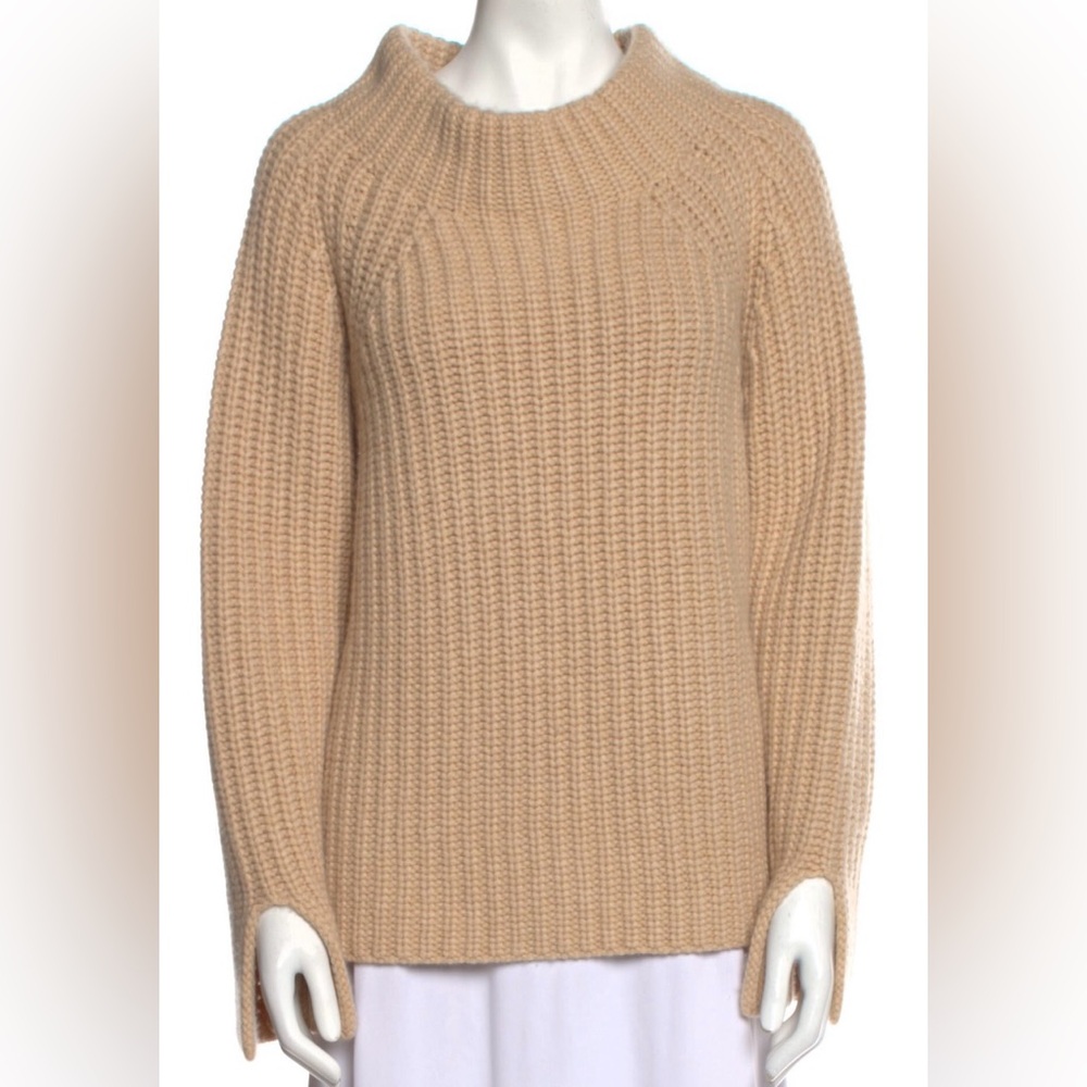 KHAITE Tan Cowl Neck Sweater